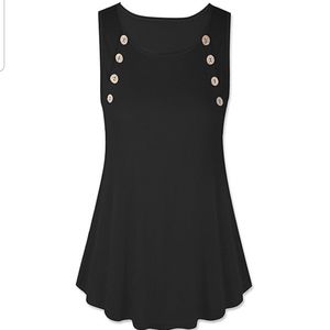 Black Scoop Neck Swing Hem Tank